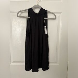 Sleeveless Black Halter Neck Blouse